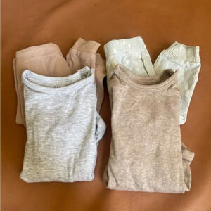 H&M long sleeve onesies and rabbit moon organics pants  bundle